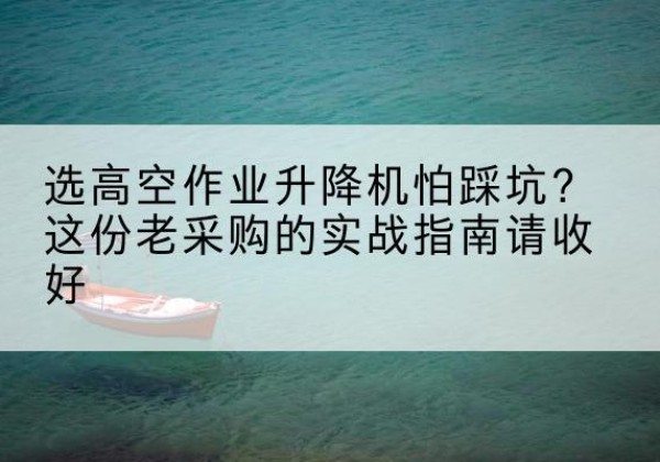 色尼高空作业升降机厂家推荐-选高空作业升降机怕踩坑？这份老采购的实战指南请收好